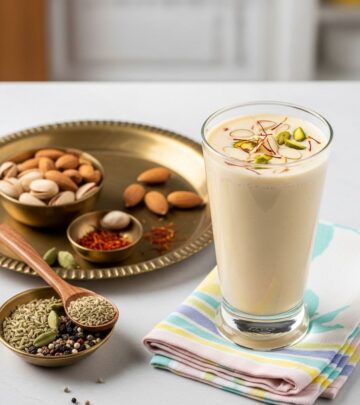 Experience the essence of Indian festivals and summers with this aromatic, nutty, and refreshing Thandai drink made from scratch.