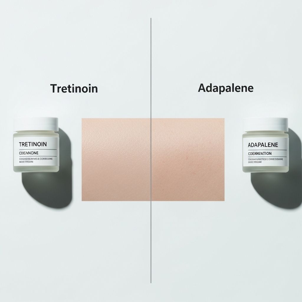 Tretinoin vs Adapalene for Blackheads & Whiteheads: Efficacy, Safety, and Choosing the Best Retinoid Find a gentle routine that keeps pores clear while minimizing irritation.
