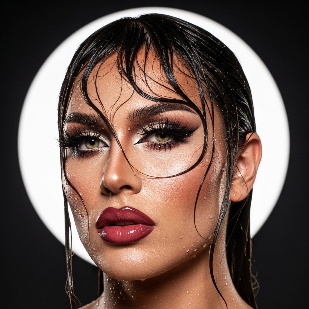 Drag winner Trinity the Tuck turns the sultry, trending wet hair look into runway-ready glamour with a step-by-step transformative makeup guide.