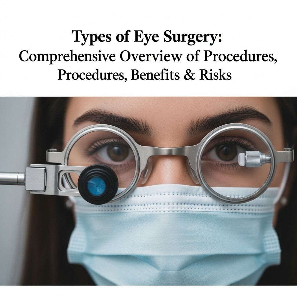 Explore the many types of eye surgery, from LASIK and cataracts to glaucoma and corneal procedures, and learn about their benefits, risks, and recovery.
