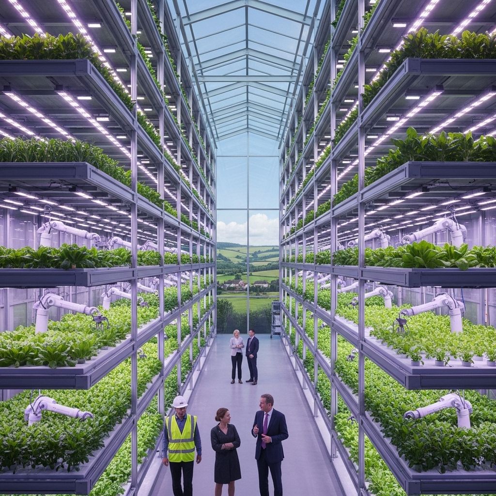 A four-acre, high-tech vertical farm in Norfolk aims to revolutionize food production, boost resilience, and transform sustainable farming in Britain.