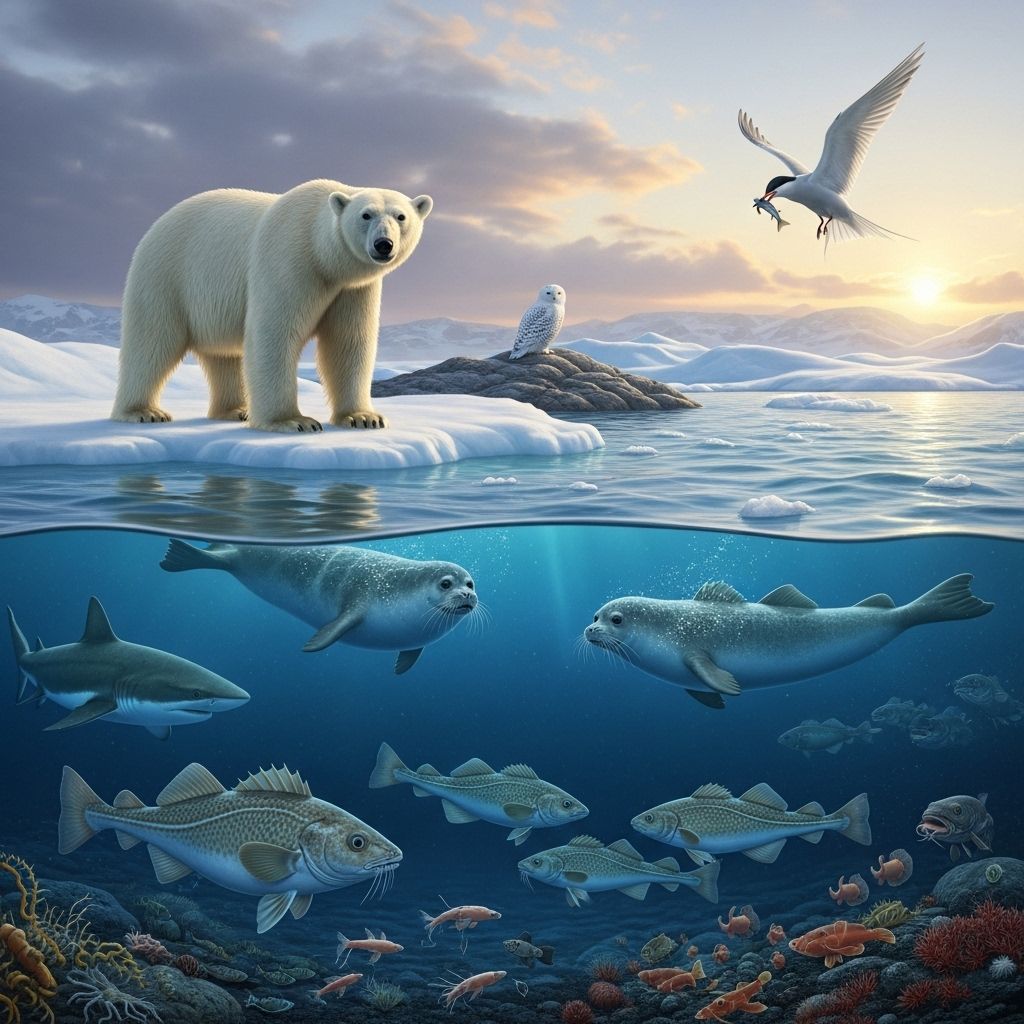 Explore the intricate relationships and survival strategies of organisms that make up the Arctic's fragile yet complex food web.