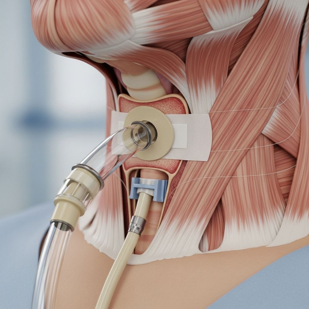Essential information on tracheostomy, from reasons and risks to daily care, tube changing, and long-term outcomes.