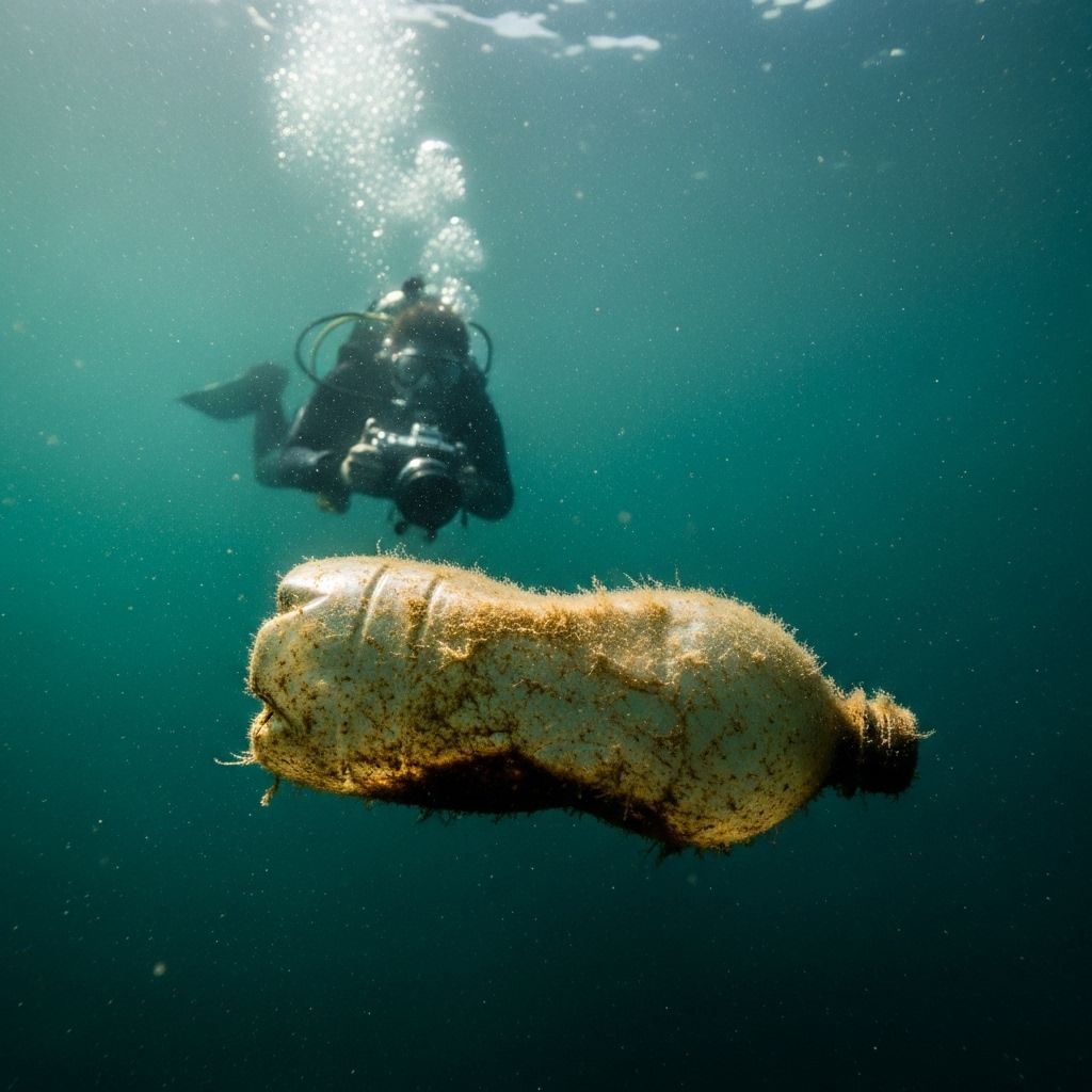 An underwater photographer documents the hidden epidemic of plastic pollution in the Great Lakes, shedding light on threats to ecosystems and communities.