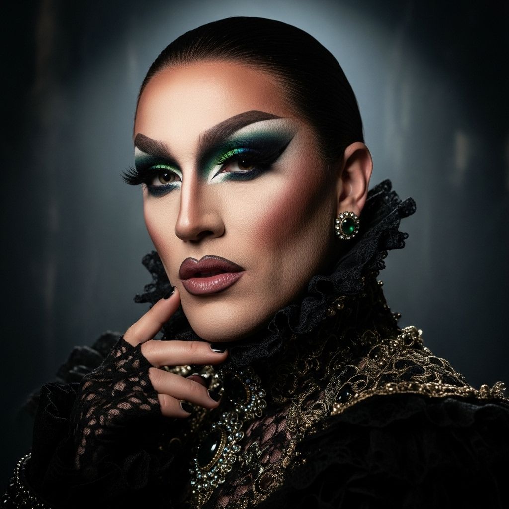 Discover the mesmerizing makeup artistry of Vander Von Odd, a true queen of drag transformation.