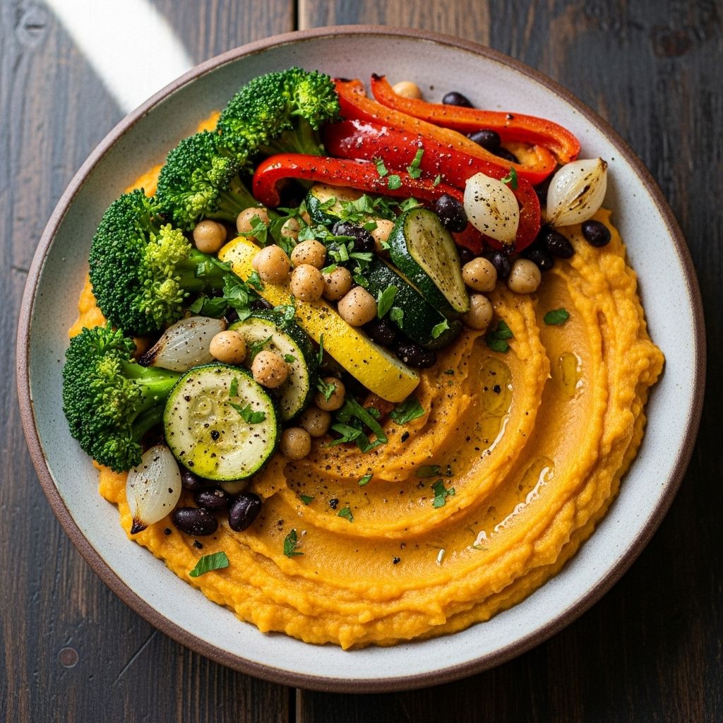 Discover a nourishing, colorful veggie and bean topping for creamy sweet potato mash—a simple, protein-rich comfort food you’ll crave.
