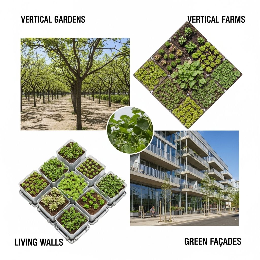 Explore how vertical gardens, farms, living walls, and green façades shape urban sustainability and public space.