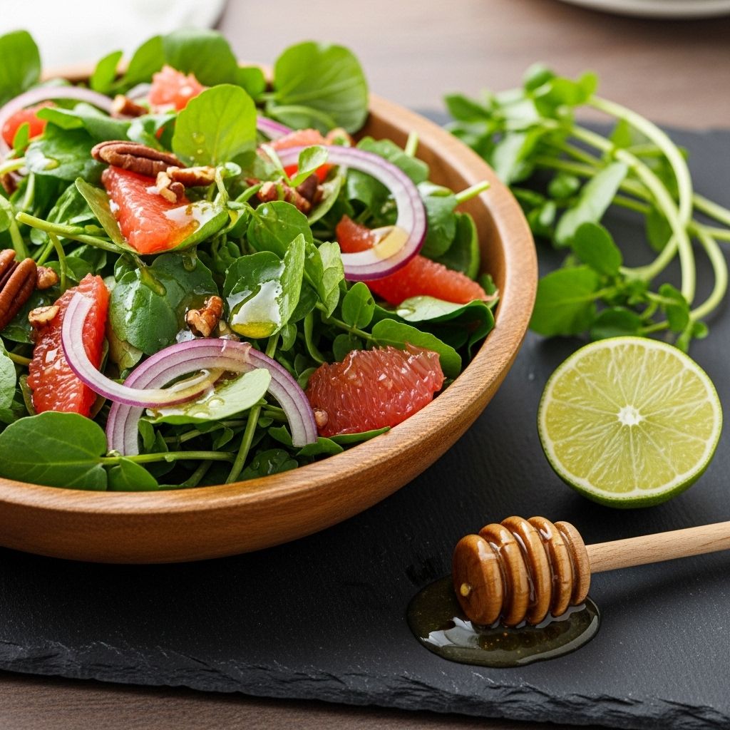Discover the vibrant flavors and health benefits of watercress salad paired with a zesty honey-lime vinaigrette, plus simple preparation tips and creative variations.