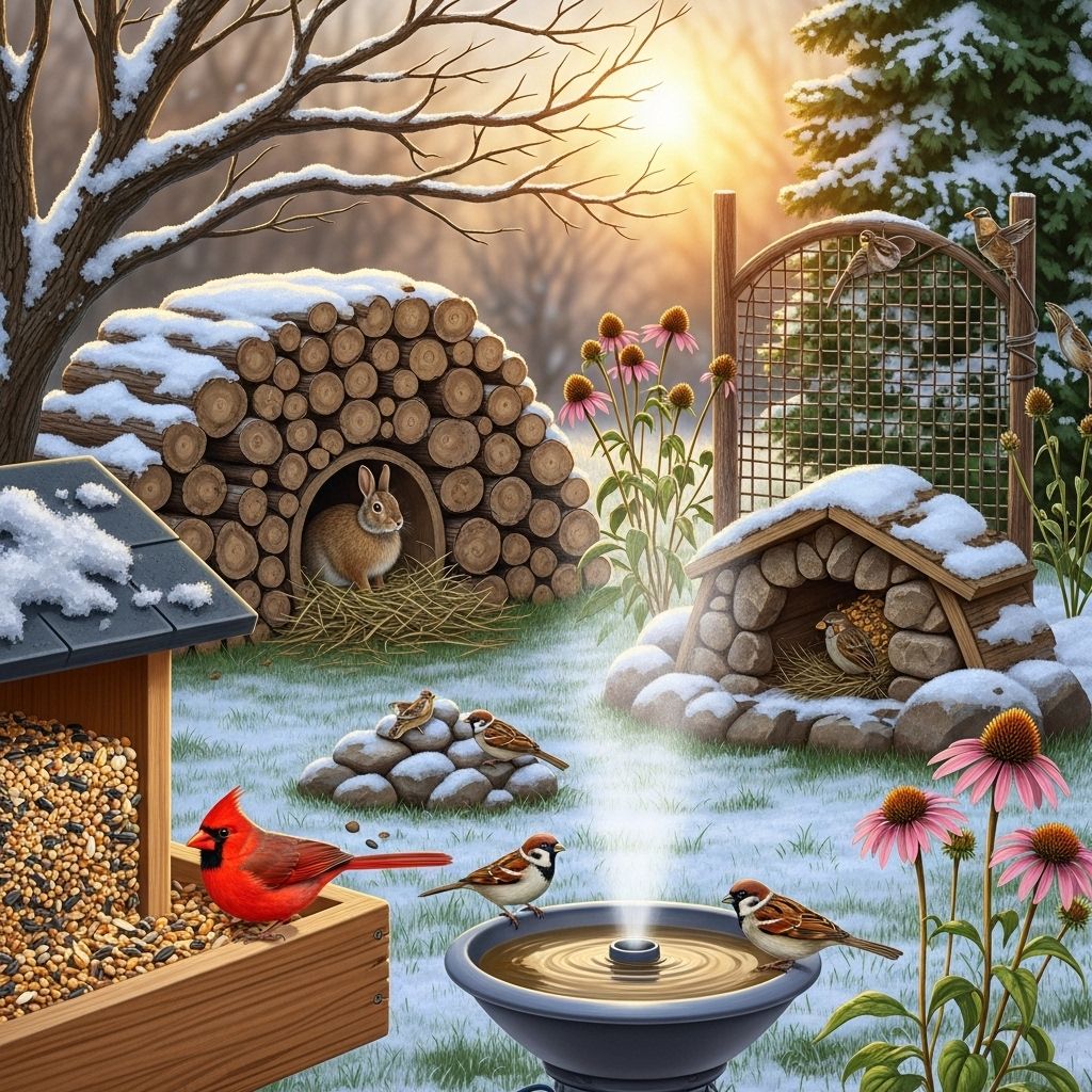 Transform your winter garden into a safe haven for birds, insects, and mammals with these eco-friendly tips.
