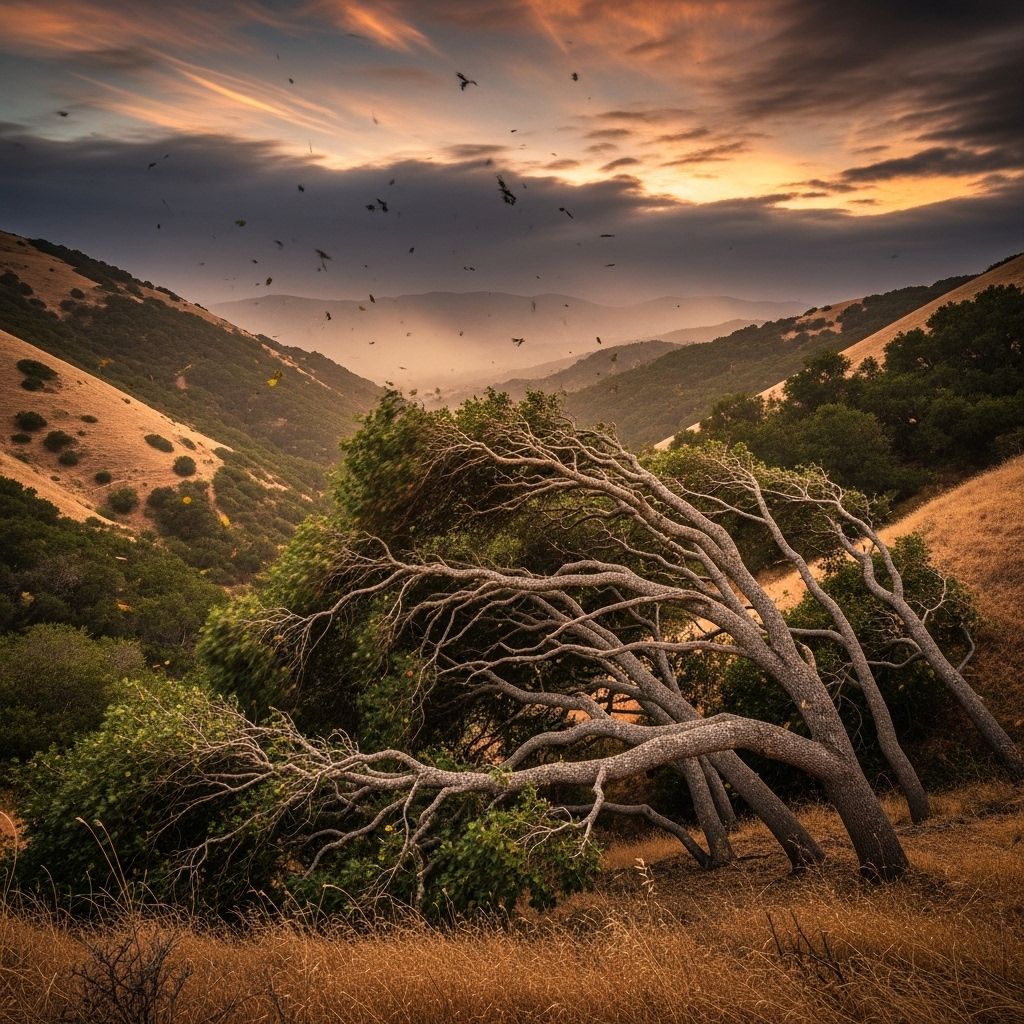 Diablo winds threaten California with intense gusts, extreme dryness, and wildfire danger. Learn their origins, impacts, and safety measures.