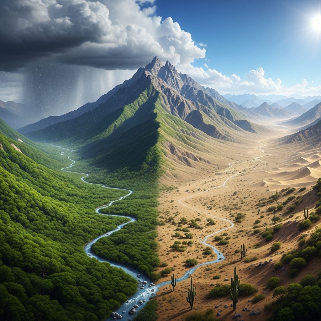 Discover how mountains create striking contrasts in ecosystems, forming lush regions and arid deserts through the remarkable rain shadow effect.
