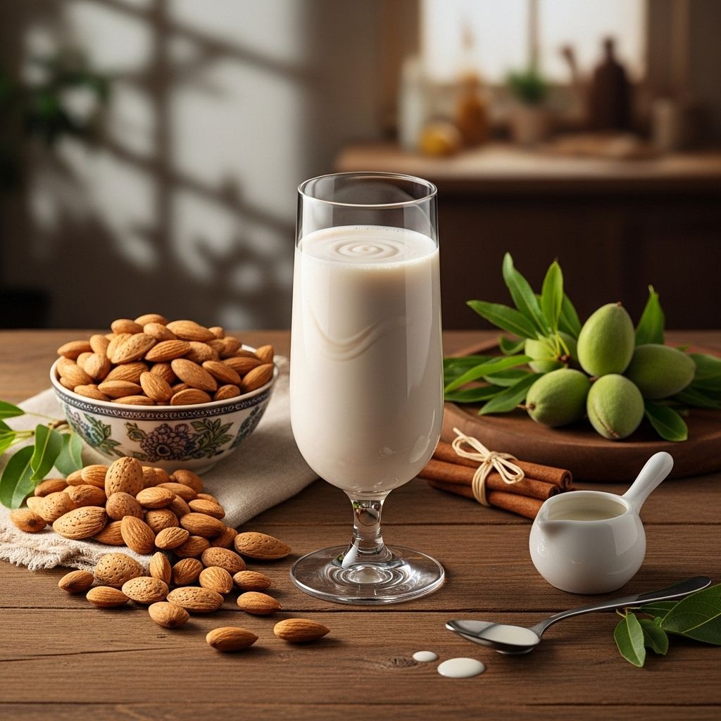 A comprehensive guide to almond milk, exploring its nutritional value, health benefits, culinary uses, and flavor profile.