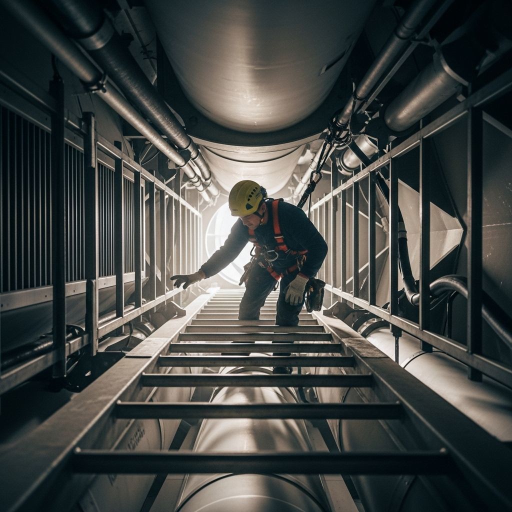 Discover the physical and technical demands, daily routines, and awe-inspiring moments of wind turbine service technicians.