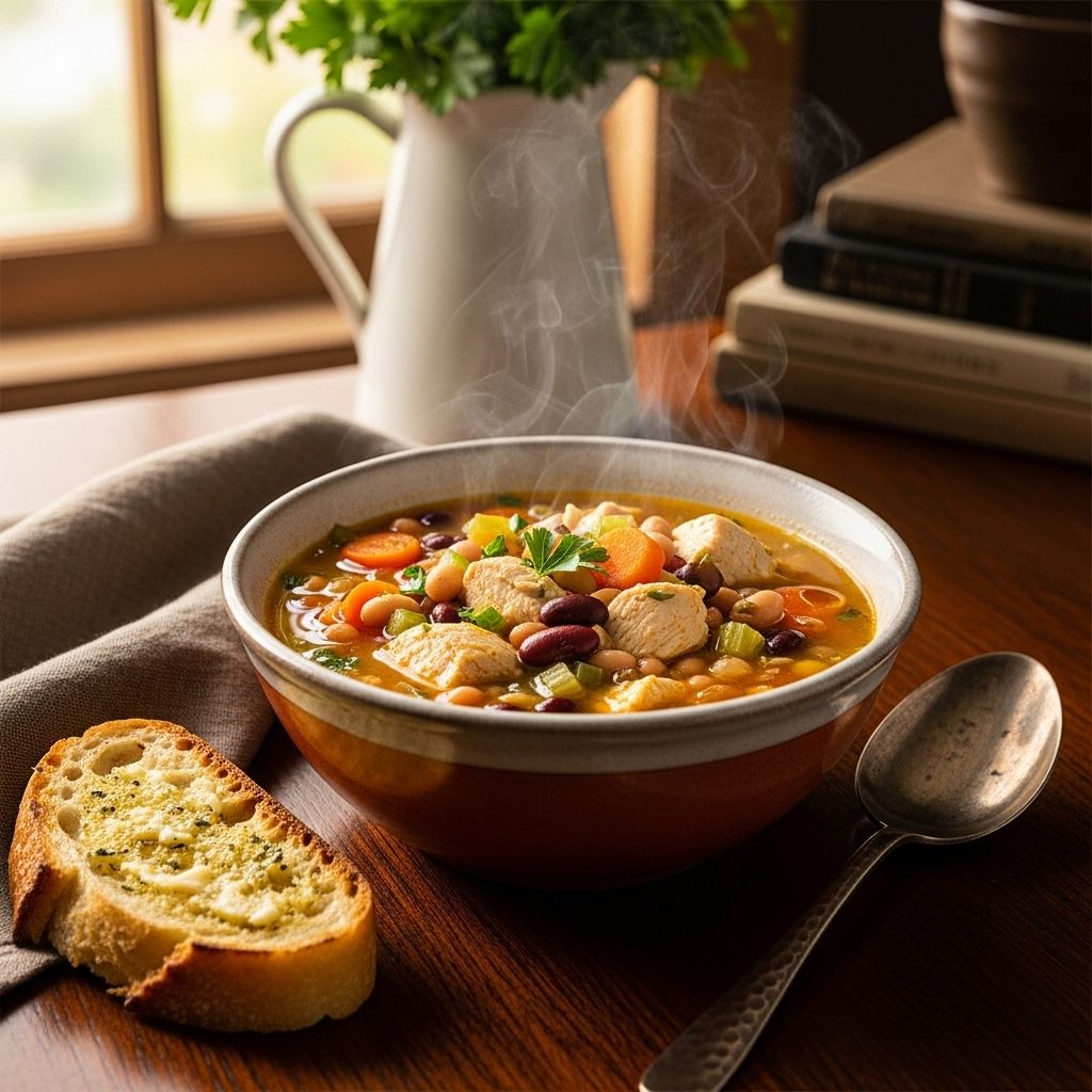 Wholesome Chicken and Bean Soup: Easy, Nourishing, and Satisfying Discover how to make a flavorful chicken and bean soup packed with protein, veggies, and comfort—perfect for any night.