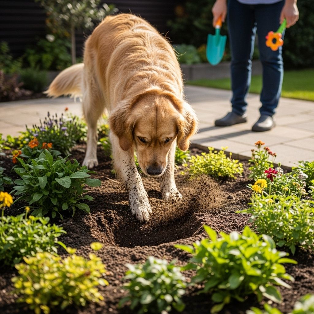 Channeling instincts can protect your plants while satisfying your pup’s urge to burrow.