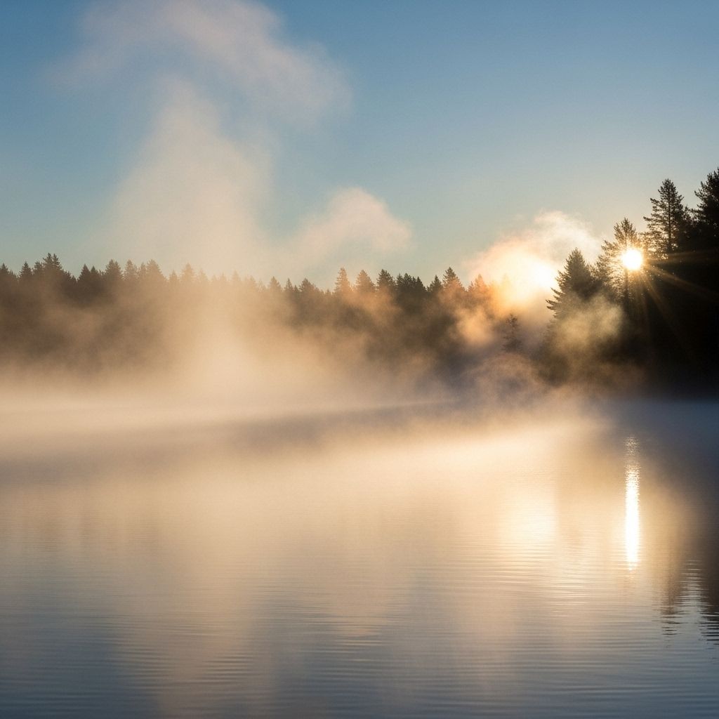 Discover how atmospheric science explains the beautiful phenomenon of rising fog and steam over ponds, lakes, and seas in early mornings.