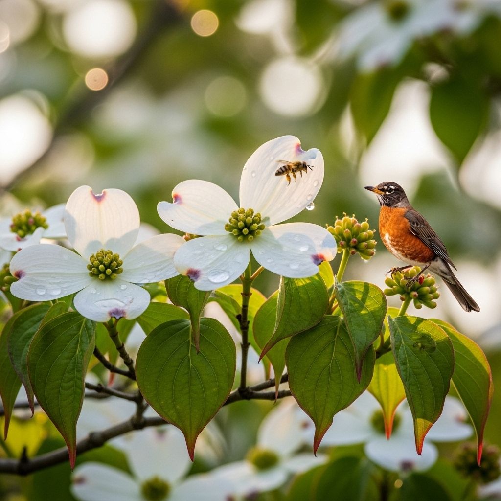 Flowering dogwoods illuminate gardens with beauty, support wildlife, and enhance ecosystems year-round.