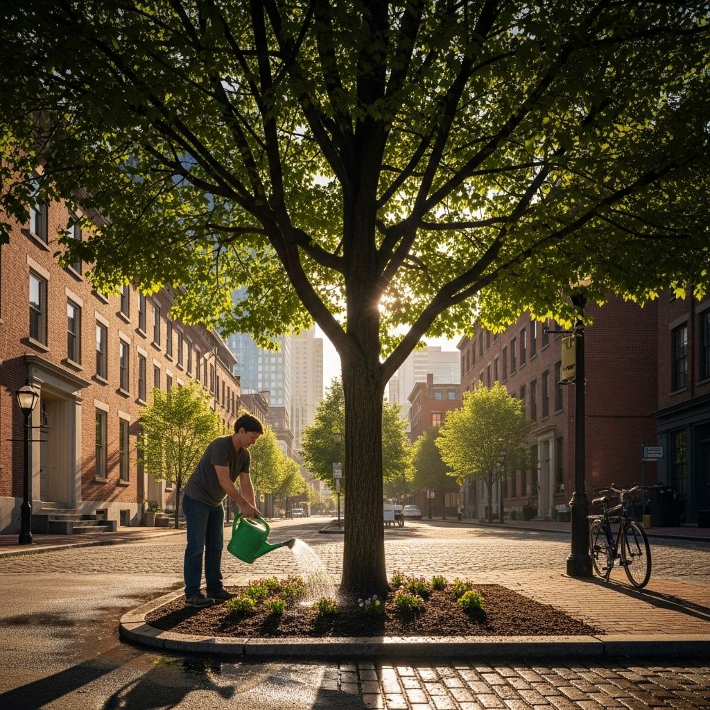 Active care for street trees helps cities thrive, enhances climate resilience, and fosters vibrant urban communities.
