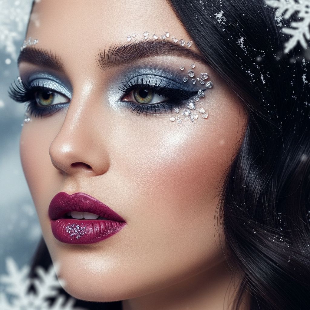 Discover vampy lips, cool tones, and metallic glamour for winter