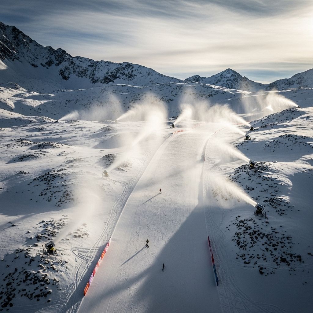 High-tech snowmaking keeps the Winter Olympics running but raises questions about sustainability and the future of winter sports.