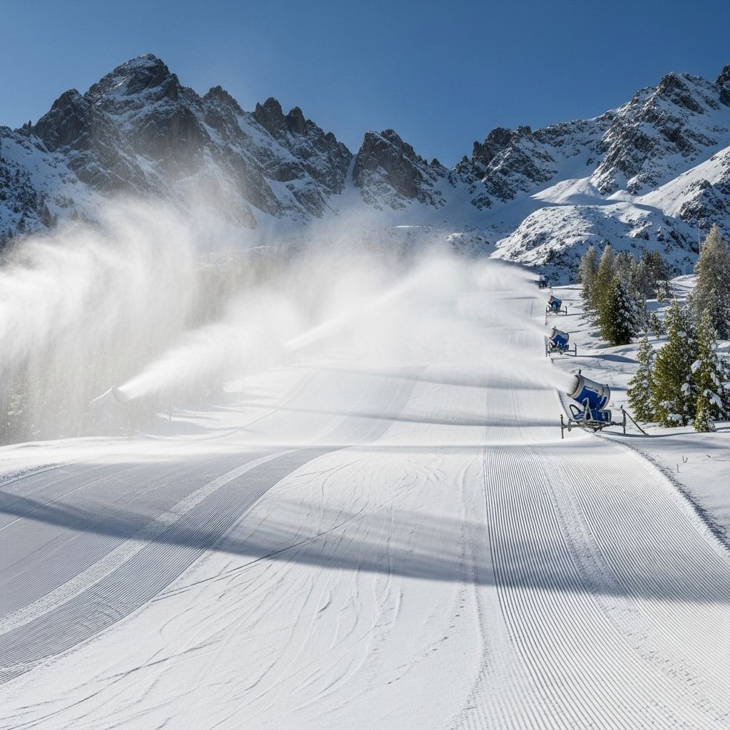 Climate change and water scarcity force Olympic venues to depend almost entirely on artificial snow, reshaping winter sports.