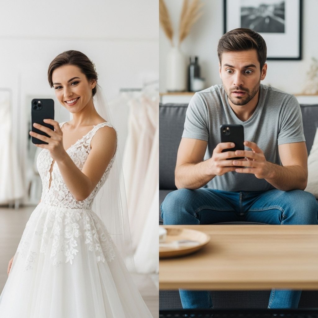 Who knew texting a photo in a wedding dress would reveal so much about relationships, commitment, and a guy’s sense of humor?